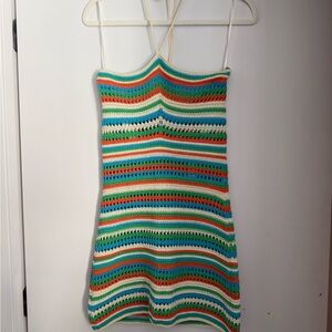 Mango Striped Crochet Dress in Vibrant Hues